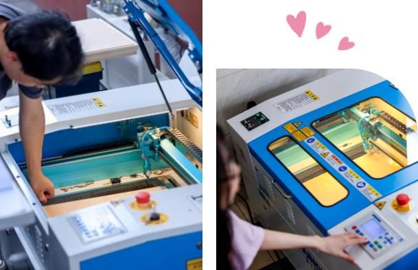 參賽學生使用雷宇激光切割機制作結(jié)構(gòu)件